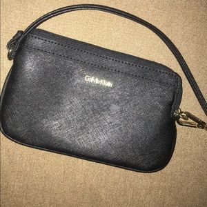 Calvin Klein black wristlet